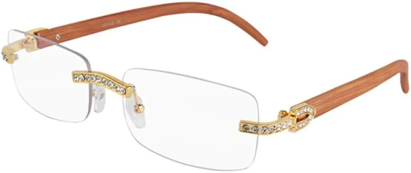 

Винтажные модные солнцезащитные очки без оправы со стразами, популярные очки с бриллиантами и металлическим покрытием, для мужчин и женщин, унисекс MTZJH, One Color