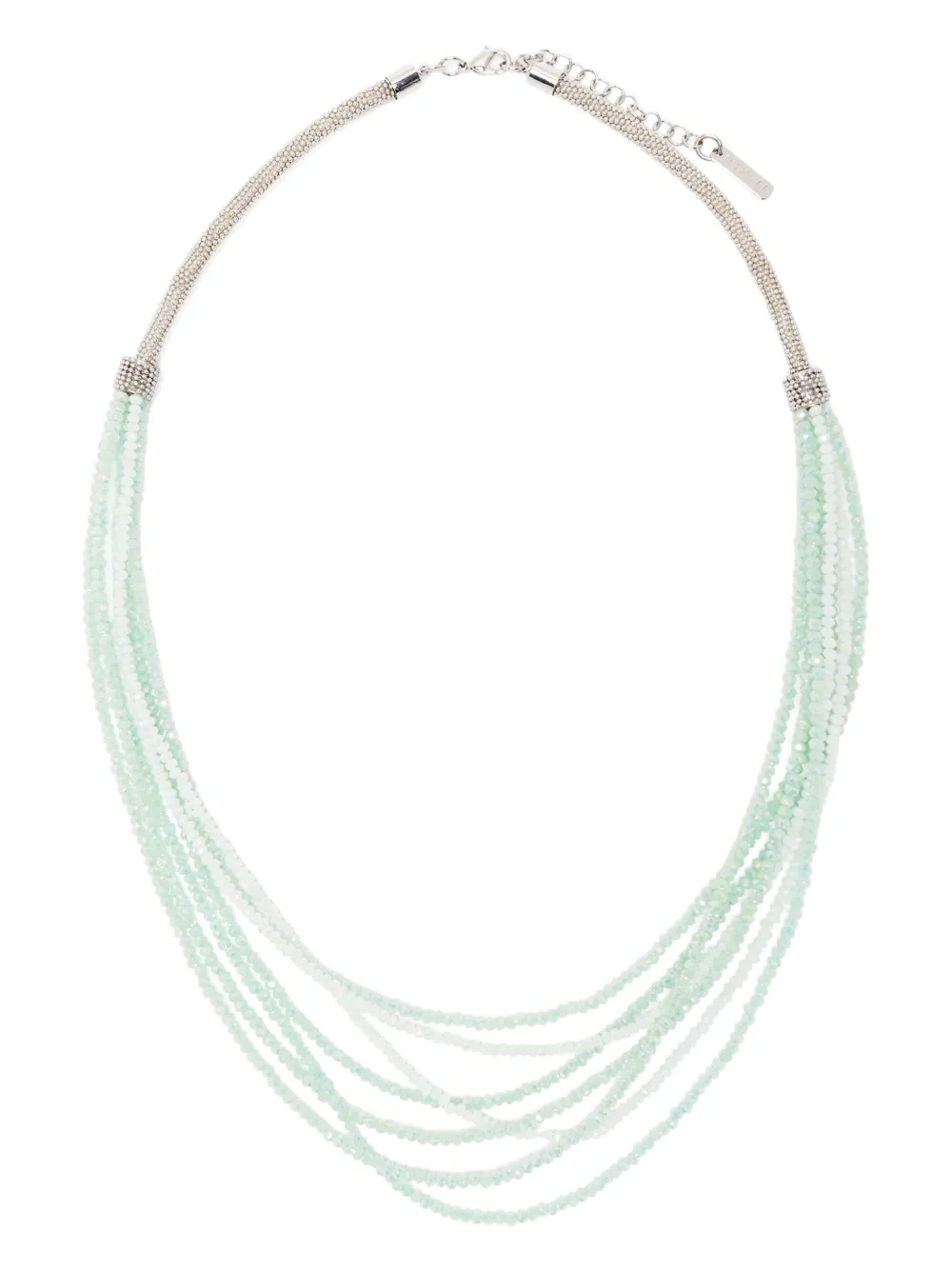 

Многослойное колье с кристаллами Peserico, серебяный