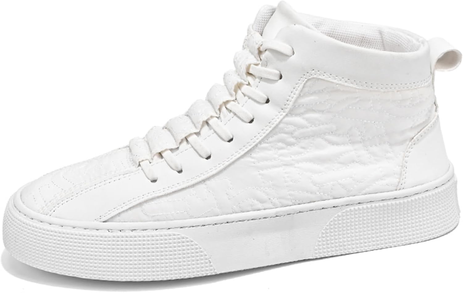 

Мужские высокие повседневные кроссовки с противоскользящей подошвой, дышащей сетчатой подкладкой и текстурированным верхом для комфорта при ходьбе Kelibasi, белый