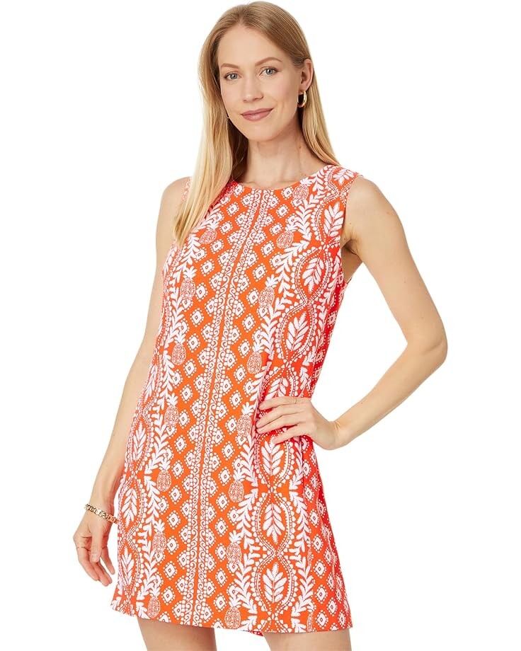 

Платье Lilly Pulitzer Edita Shift, цвет Flamingo Feather Harbour View Engineered Dress