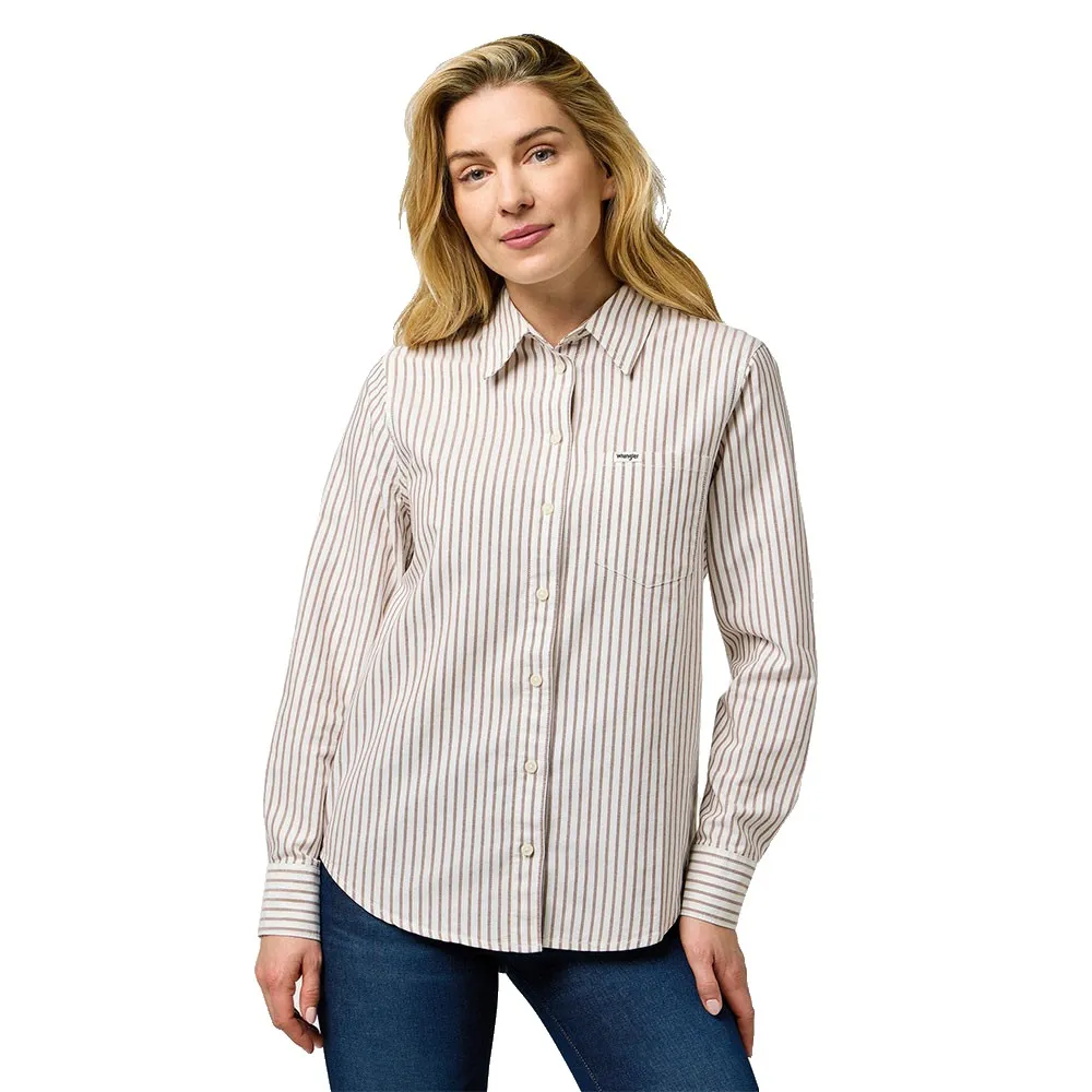 

Рубашка с длинным рукавом Wrangler 1 Pocket Regular Fit, бежевый
