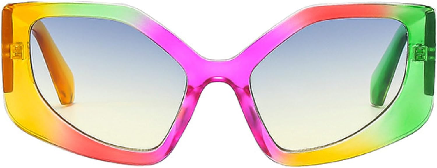 

Большие солнцезащитные очки «кошачий глаз» для женщин и мужчин, в стиле Y2K, футуристические солнцезащитные очки, реквизит для пляжной вечеринки или клуба, очки N45 mincl, Green