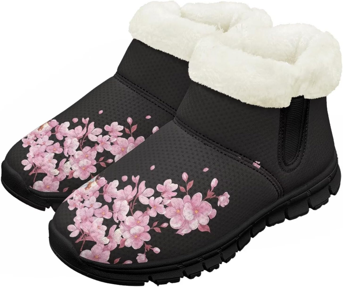 

Детские зимние ботинки для девочек и мальчиков, утепленные, с меховой подкладкой, водонепроницаемые, легкие, противоскользящие Chririnla, Cherry Blossom