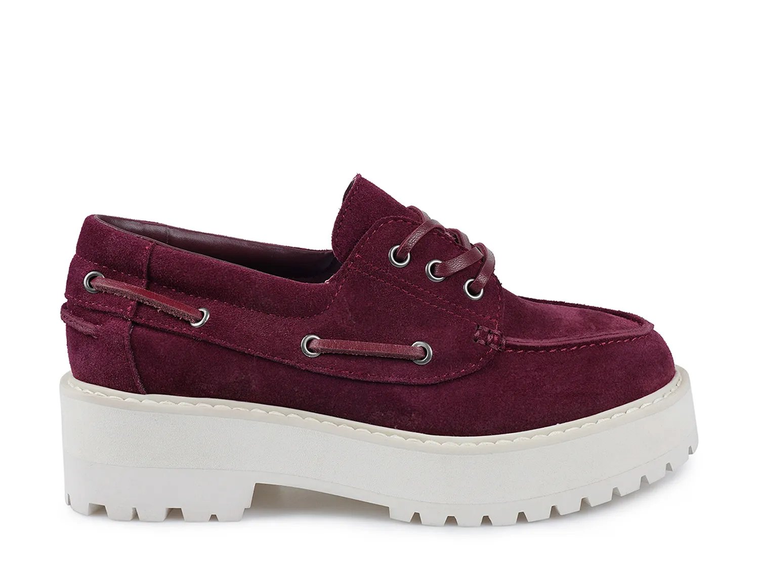 Туфли-лодочки Candie's Biz Platform Boat Shoe, Burgundy Suede — фото 2