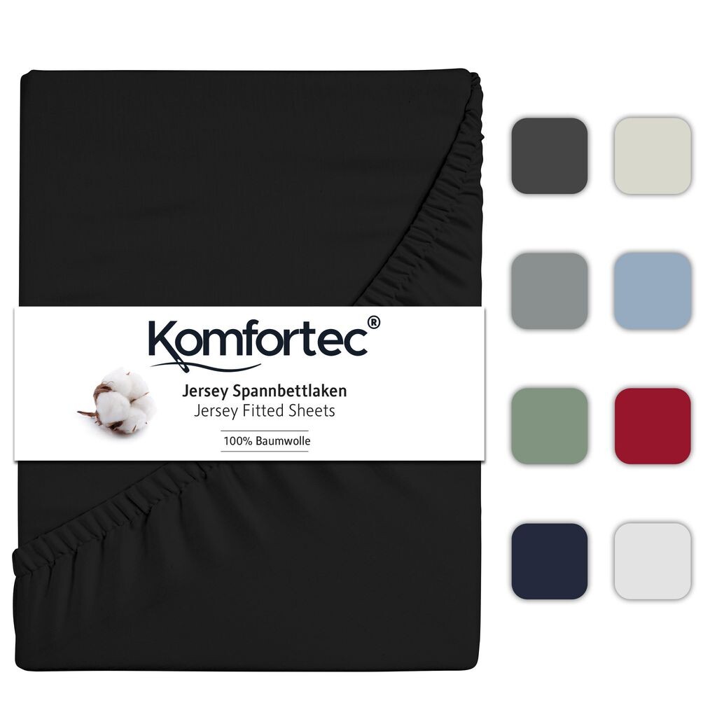 

Простыня трикотажная Komfortec 90х200 см, 100% хлопок, цвет черный