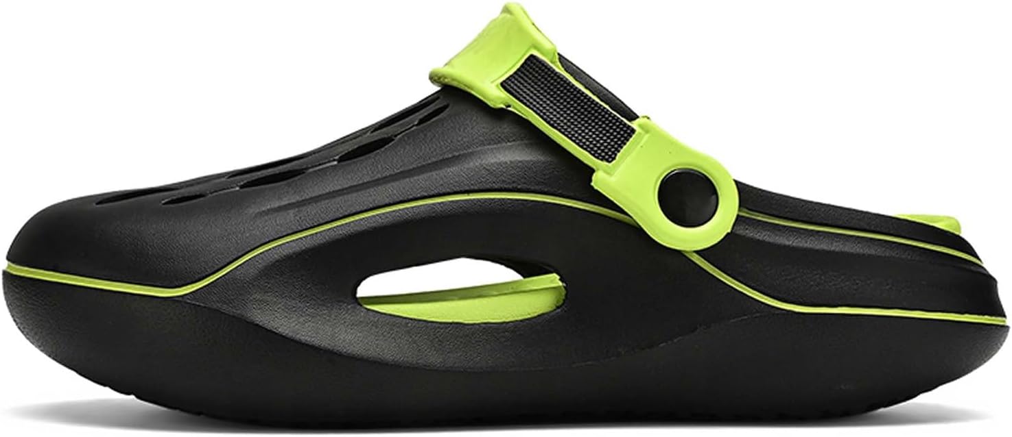

Мужские и женские удобные садовые сабо, толстая подошва, легкие для ходьбы, для улицы, душа и пляжа Generic, черный/зеленый
