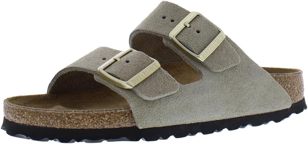 Сандалии Birkenstock Arizona с мягкой стелькой для взрослых унисекс, коричневый/бежевый