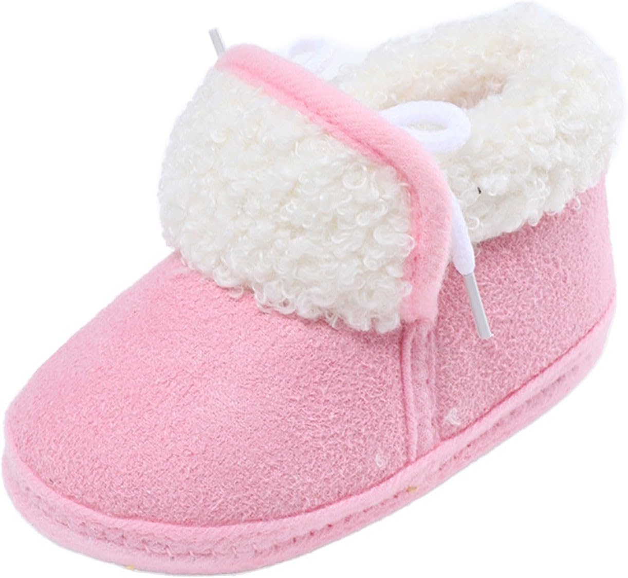 

Мягкие пушистые пинетки для малышей, зимние уличные снежные ботинки, хлопковые теплые сапожки для мальчиков и девочек, удобные кроссовки на щиколотку с противоскользящей подошвой Generic, Pink