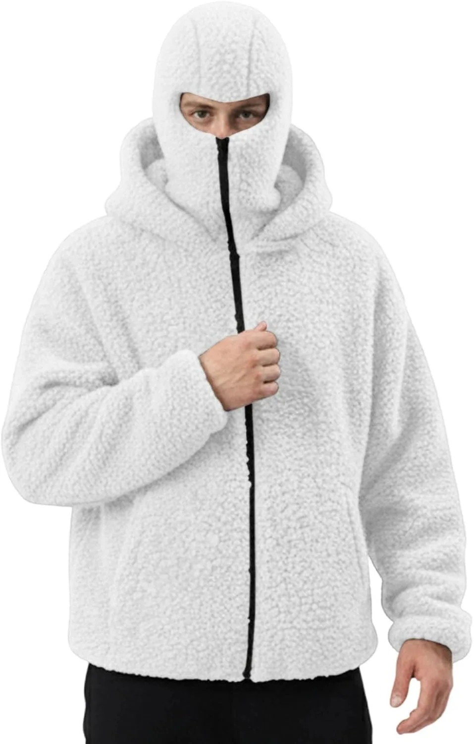 

Двухслойный худи с молнией и капюшоном — мужская ветрозащитная флисовая толстовка для улицы