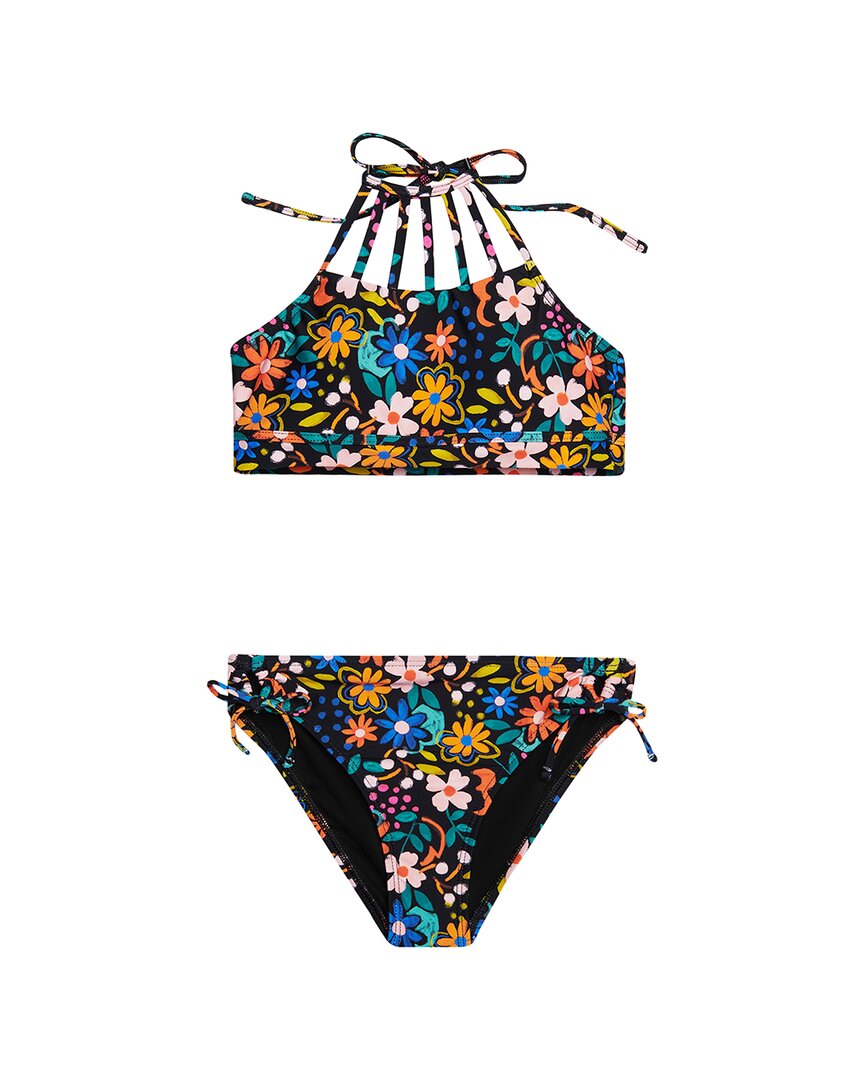 

Купальный комплект HOBIE Wild Flower Strappy High-Neck из 2 предметов, черный
