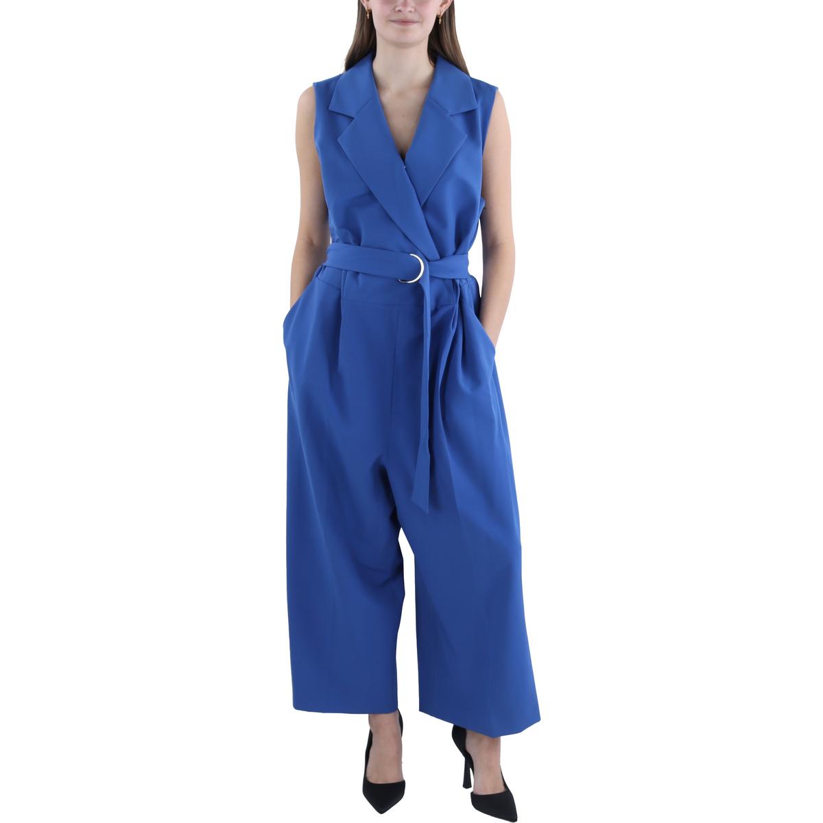 

Женский комбинезон с поясом и воротником-стойкой Vince Camuto, цвет dusk blue
