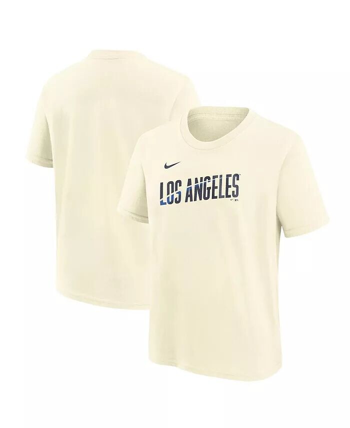 

Кремовая футболка с надписью Big Boys and Girls Los Angeles Dodgers 2024 City Connect Nike, бежевый