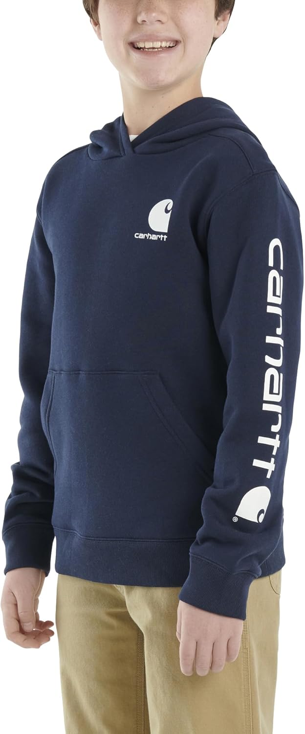 Детская толстовка Carhartt CA6272 с длинными рукавами и принтом - для мальчиков, Navy Blazer — фото 2