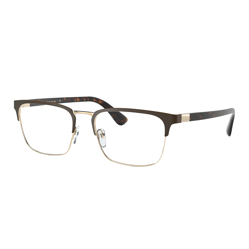 

Prada PR 54TV 01U1O1 55 мм унисекс прямоугольные очки 55 мм, цвет matte burnished/pale gold