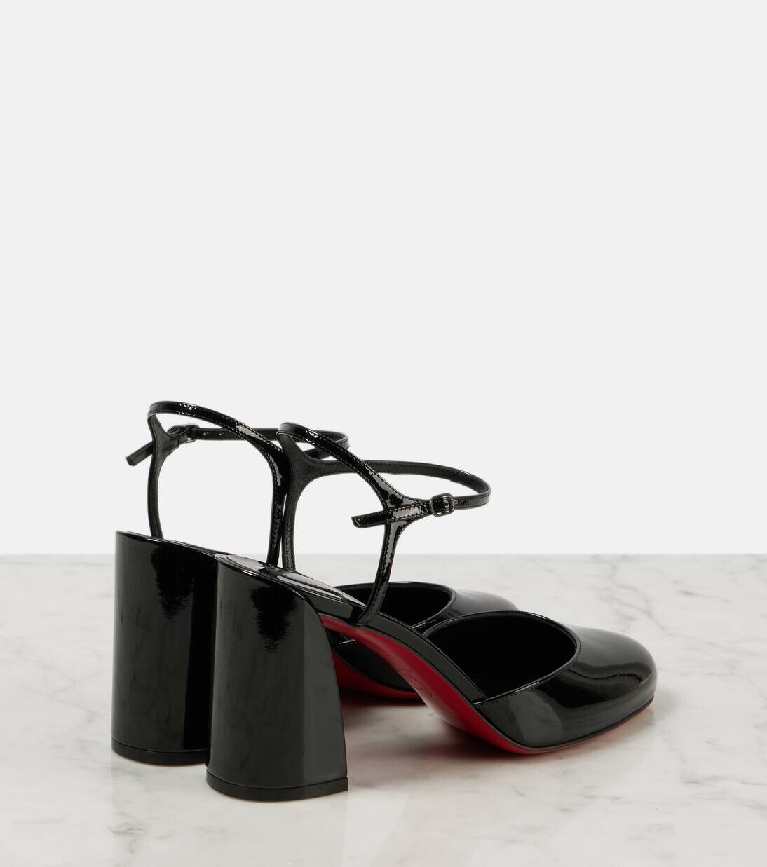 Туфли-лодочки Mary Jane из кожи Jane 85 Christian Louboutin, цвет black/lin black — фото 3