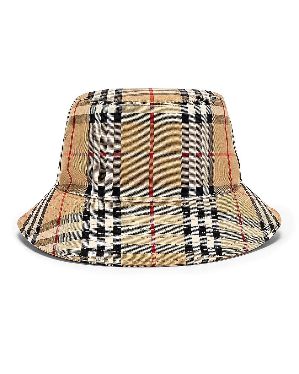 

Шапка Burberry Heavy Cotton Check Bucket, цвет Archive Beige