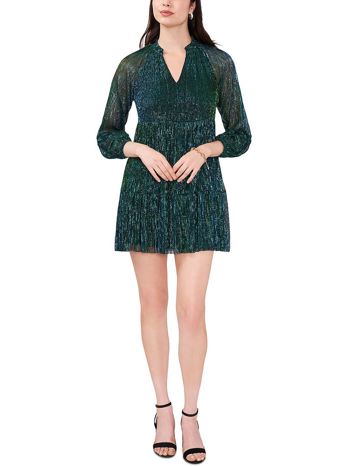 

Мини-платье Petites Womens Metallice выше колена MSK, цвет dazlng jde