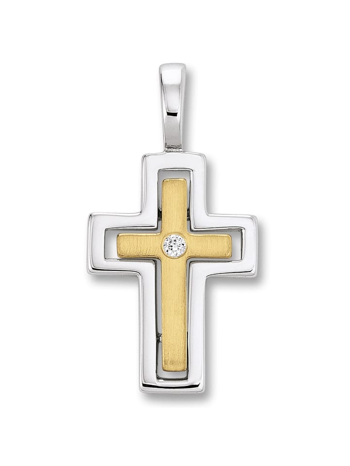 

ONE ELEMENT Подвеска в виде креста с цирконием из серебра 925 пробы