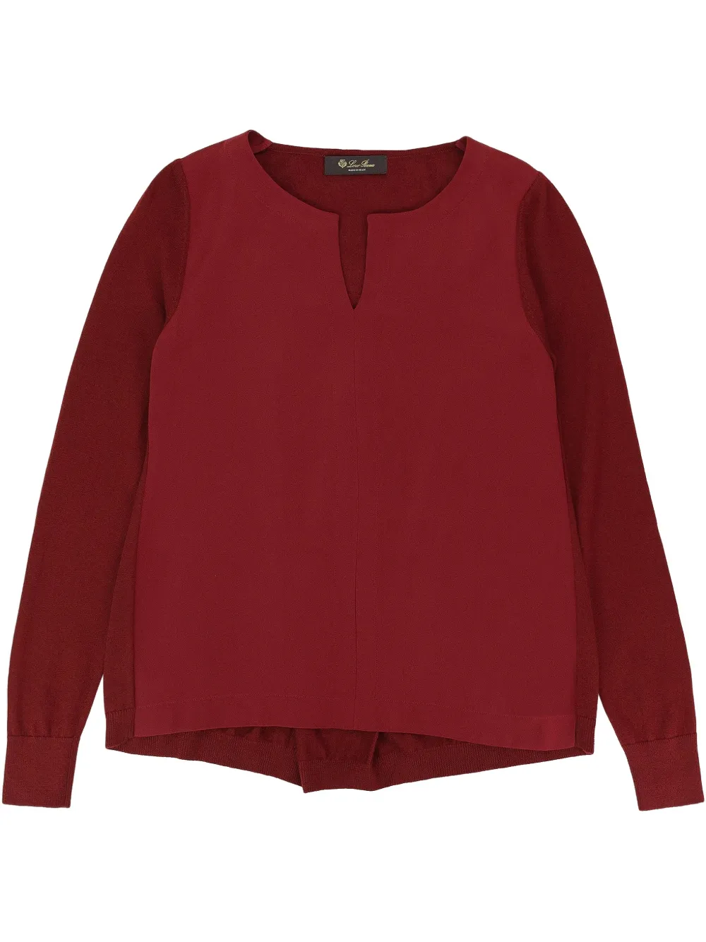 

Шелковая блузка с V-образным вырезом Loro Piana, красный
