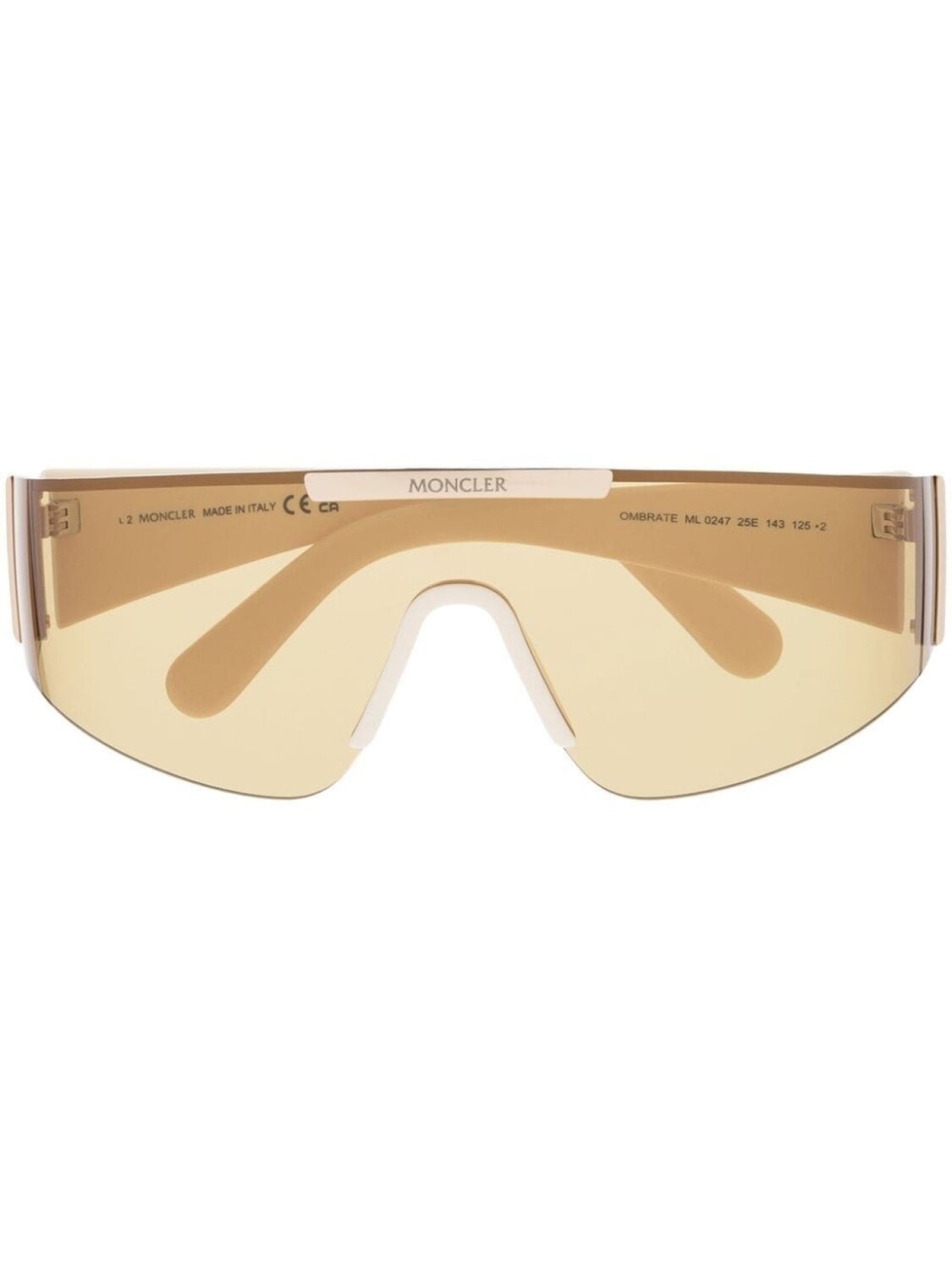 

Moncler Eyewear солнцезащитные очки-маска Ombrate, белый