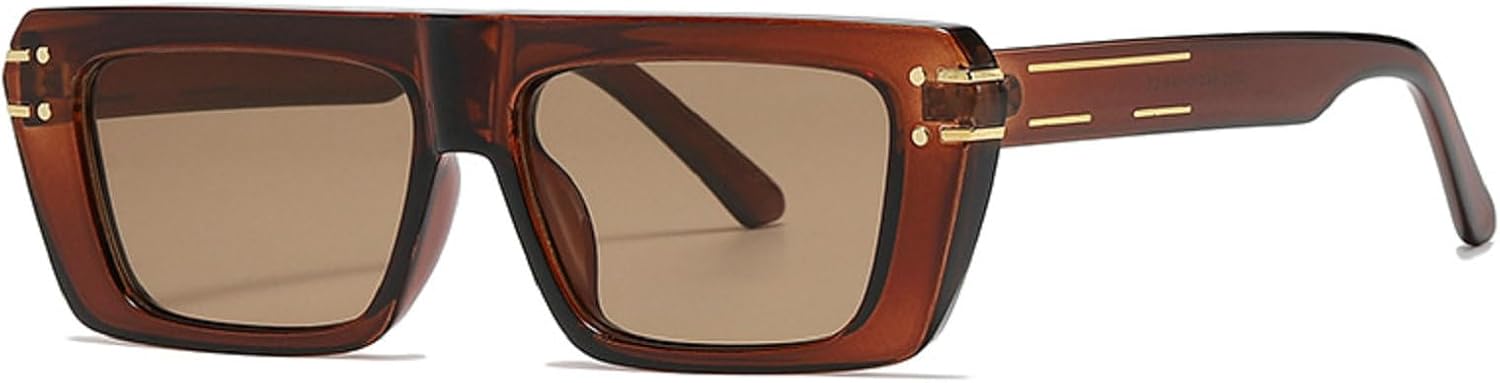 

Панк-очки квадратной формы для мужчин и женщин, роскошный дизайн, классические очки с защитой от УФ-излучения UV400, винтажные очки для вождения, модель 2313 Melrose, Brown