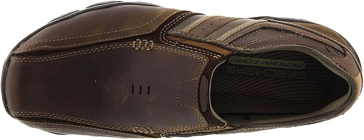 Мужские слипоны Skechers Diameter Zinroy-64275w, Dark Brown Leather — фото 3
