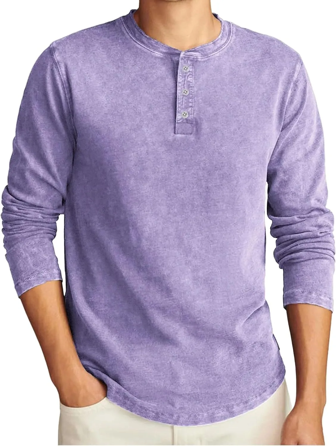 

Мужская футболка хенли с длинным рукавом