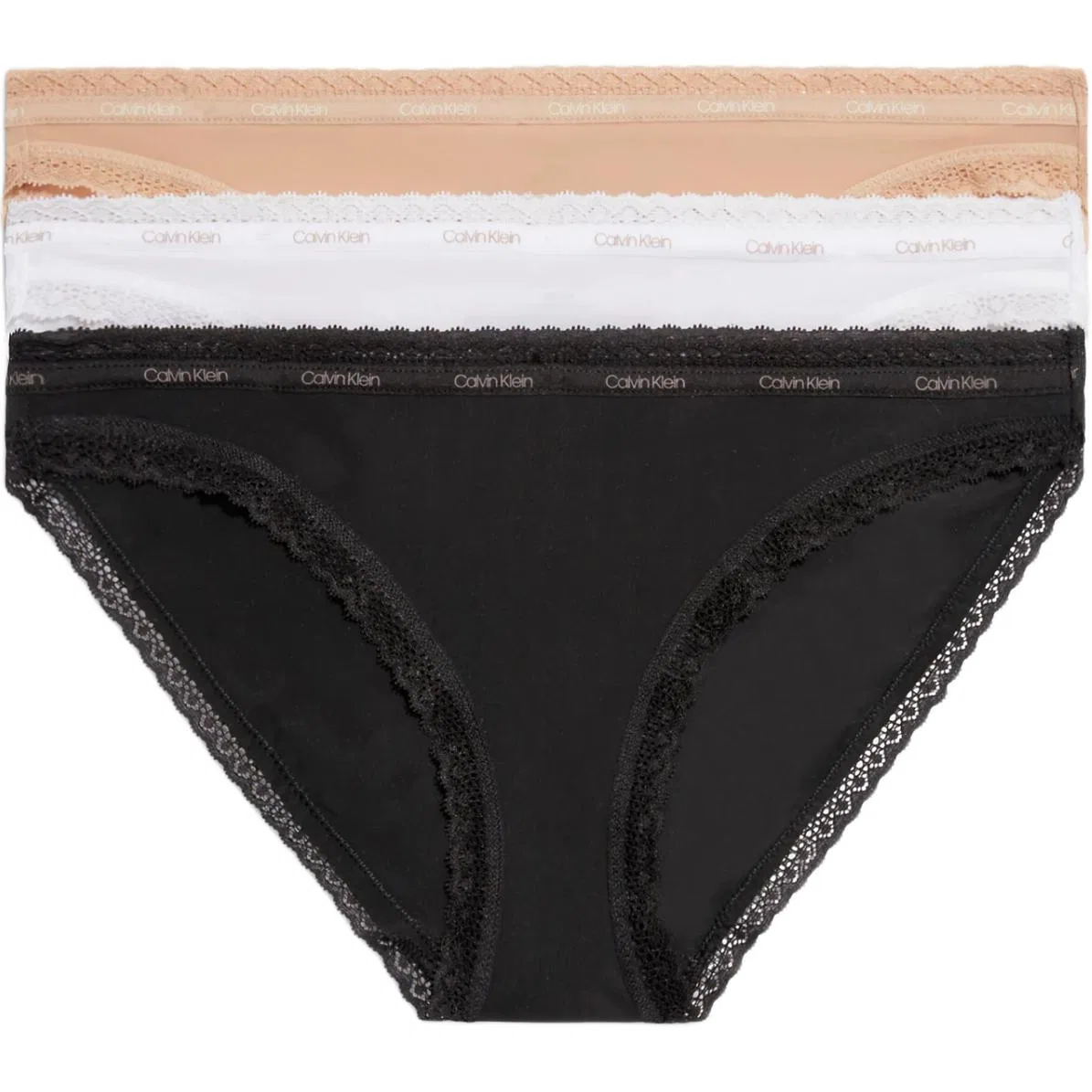 Боксеры женские, 3 шт, Calvin Klein, Skin, White, Black