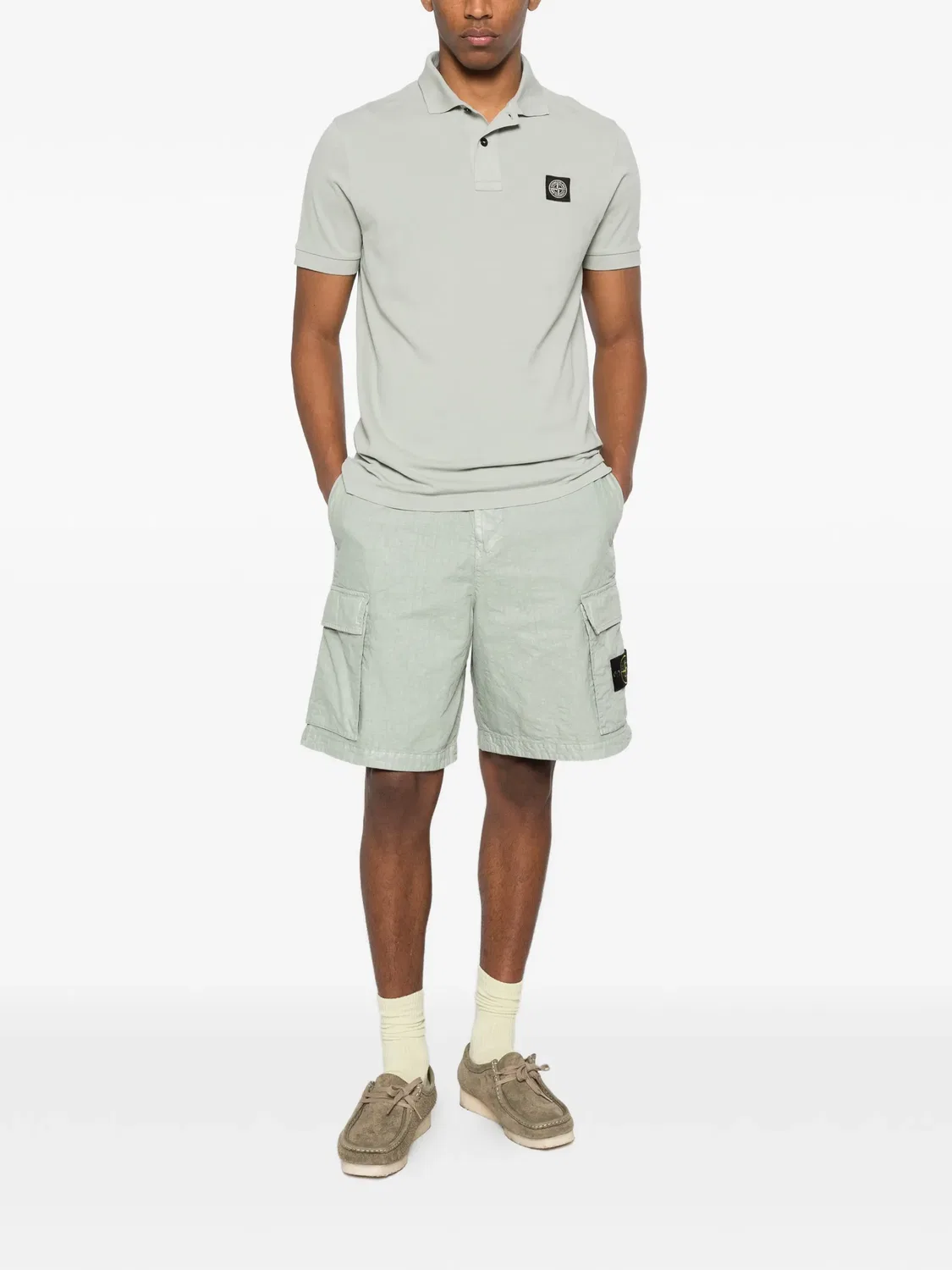 Шорты с карманами в зеленом цвете Stone Island, зеленый — фото 2