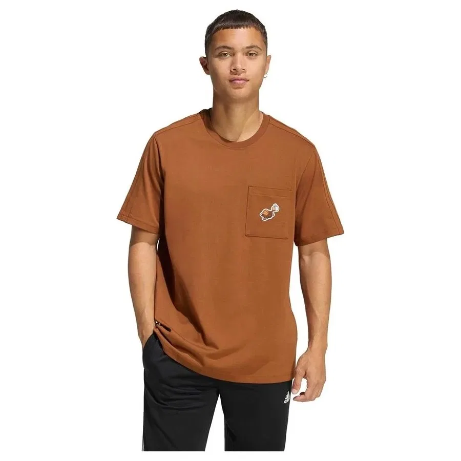 Футболка с коротким рукавом Coffee Pkt T adidas, Коричневый — фото 2