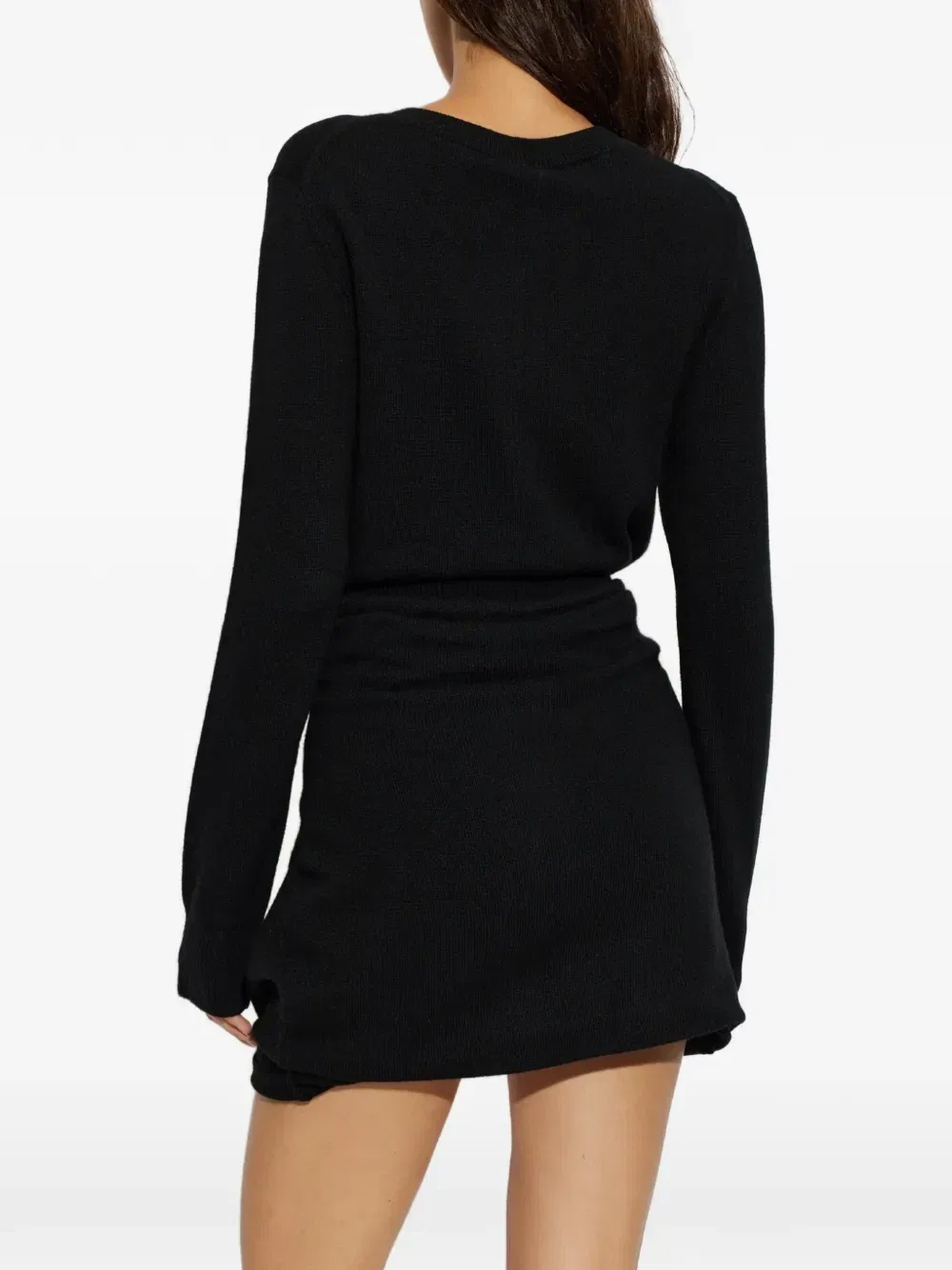 Мини-платье на пуговицах с завязками на талии Alexander Wang, черный — фото 4