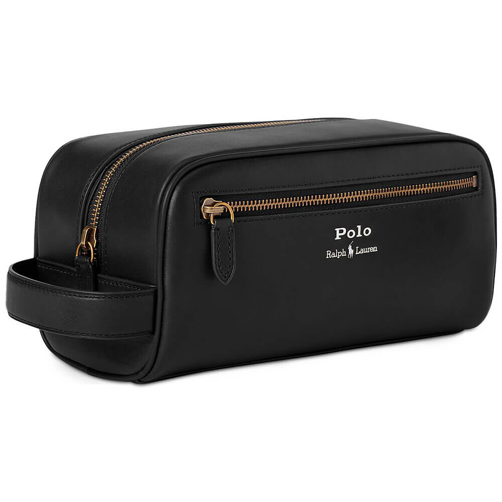 

Дорожный футляр Polo Ralph Lauren Leather Travel, черный