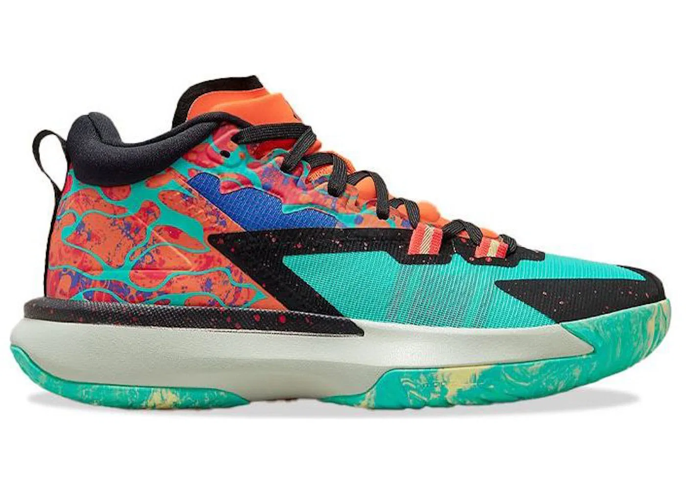 Детские кроссовки для баскетбола Jordan Zion 1 Jordan, Cone/Black/Hyper Jade/Persian Violet