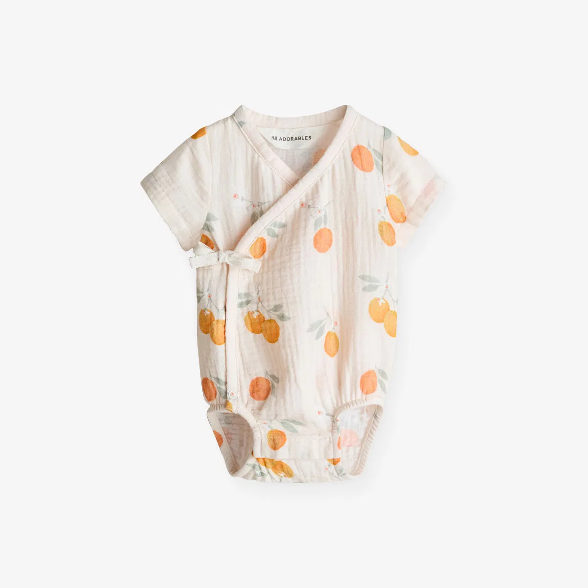 Хлопковый боди с принтом фруктов, модель 0-9 месяцев H&M Adorables, белый