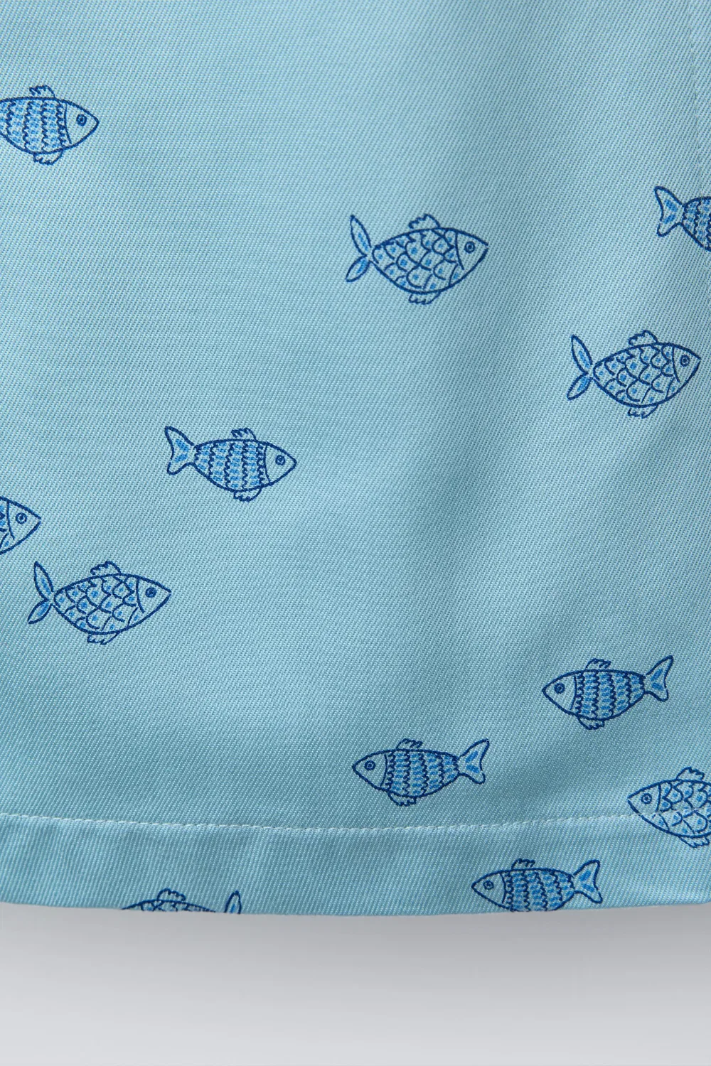 Платье с рыбьим принтом ZARA, Light Blue — фото 4