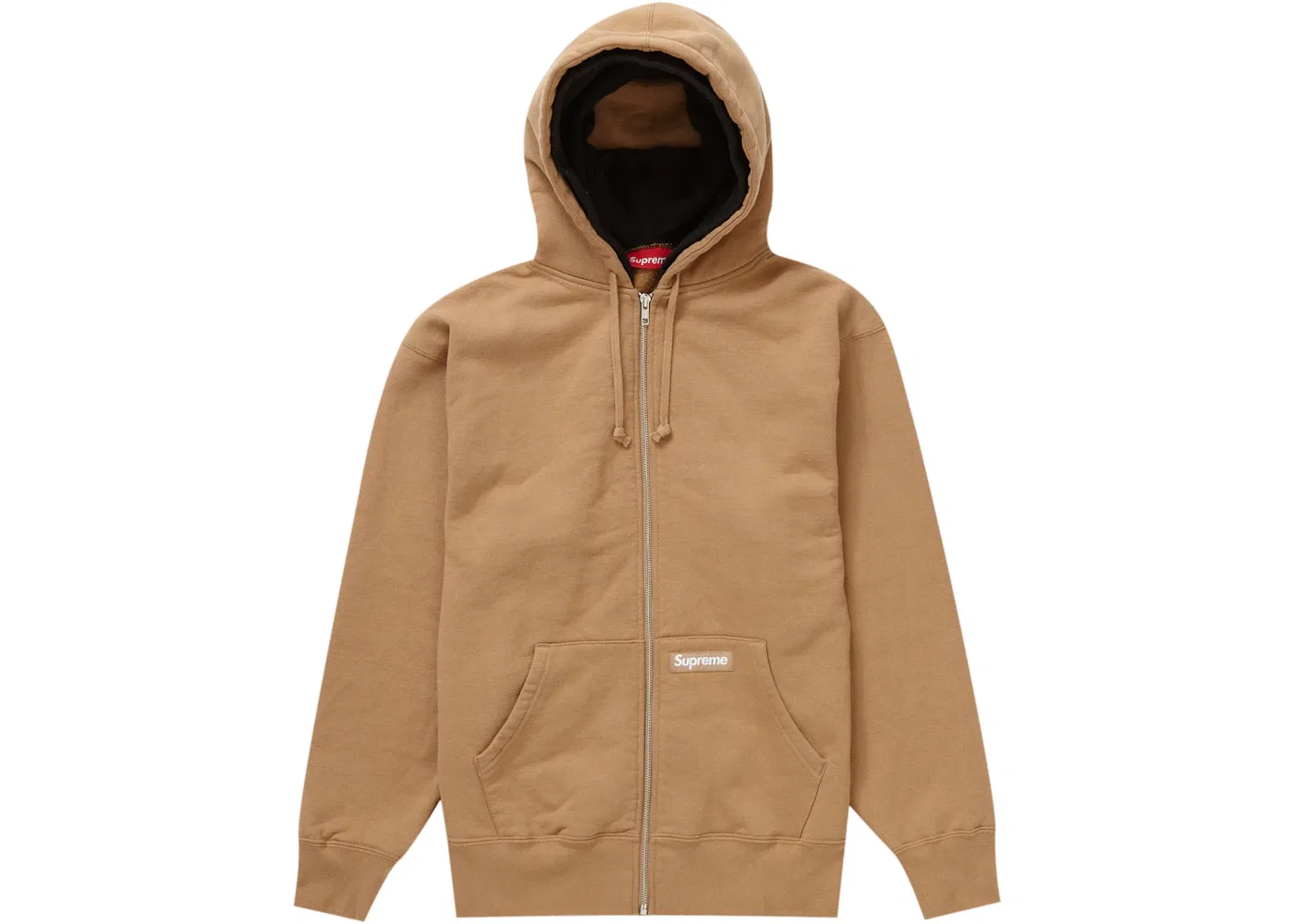 Мужской свитшот на молнии с капюшоном Supreme, Light Brown — фото 2