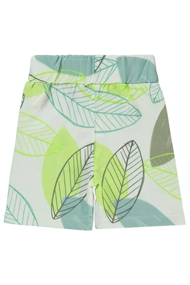 Детские шорты для мальчиков с принтом Leaf printed shorts Civil Boys, Light Agla Green — фото 2