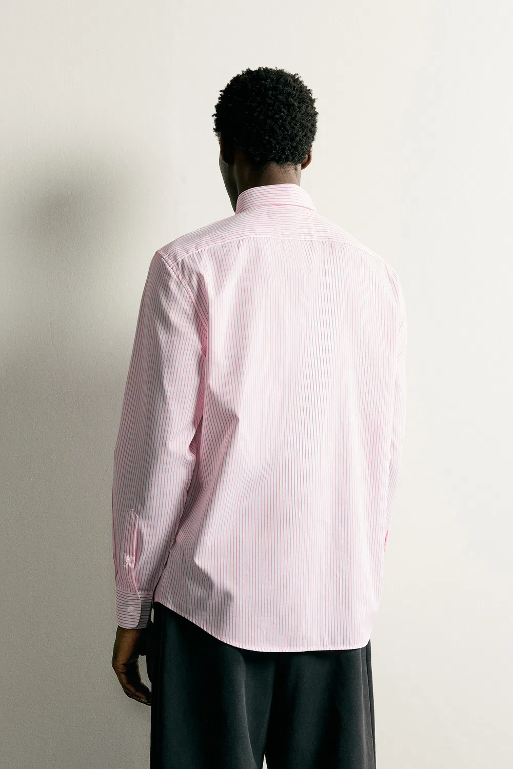 Текстурированная рубашка стандартного кроя ZARA, Coral red — фото 3