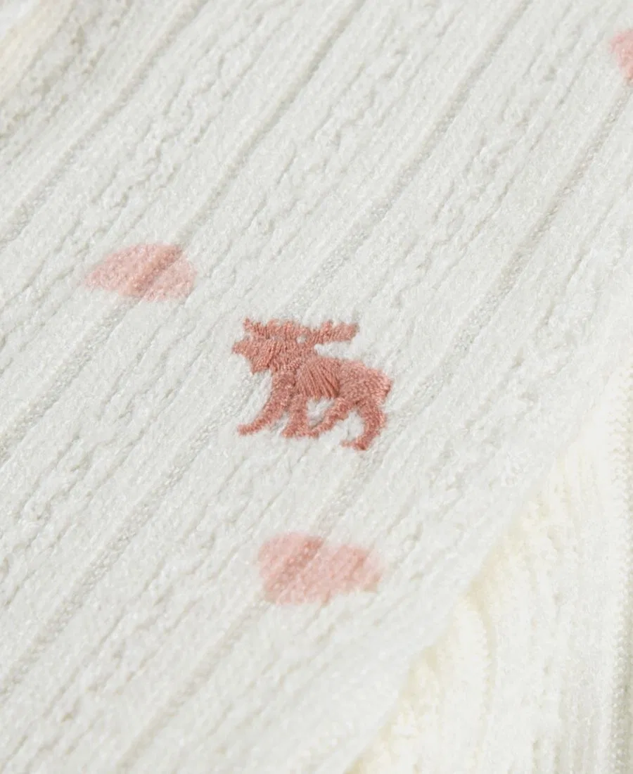 Боди с длинным рукавом и оборкой Henley Pink Hearts abercrombie kids, Pink Hearts — фото 4
