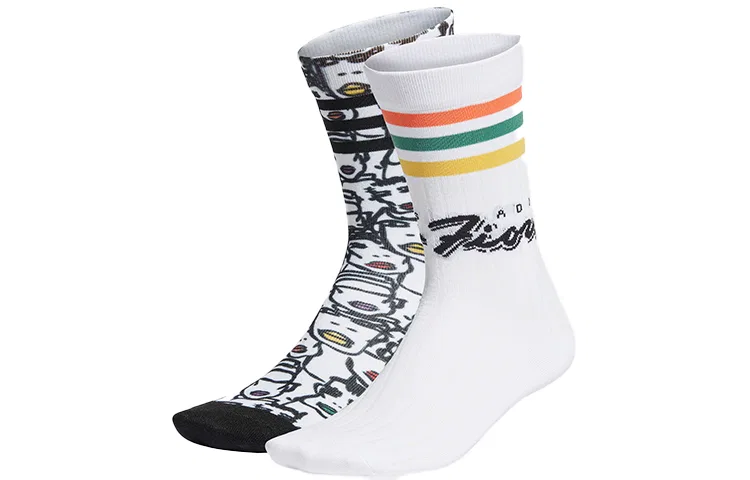 Женские носки с принтом Adidas Originals, 2 пары, Multicolor