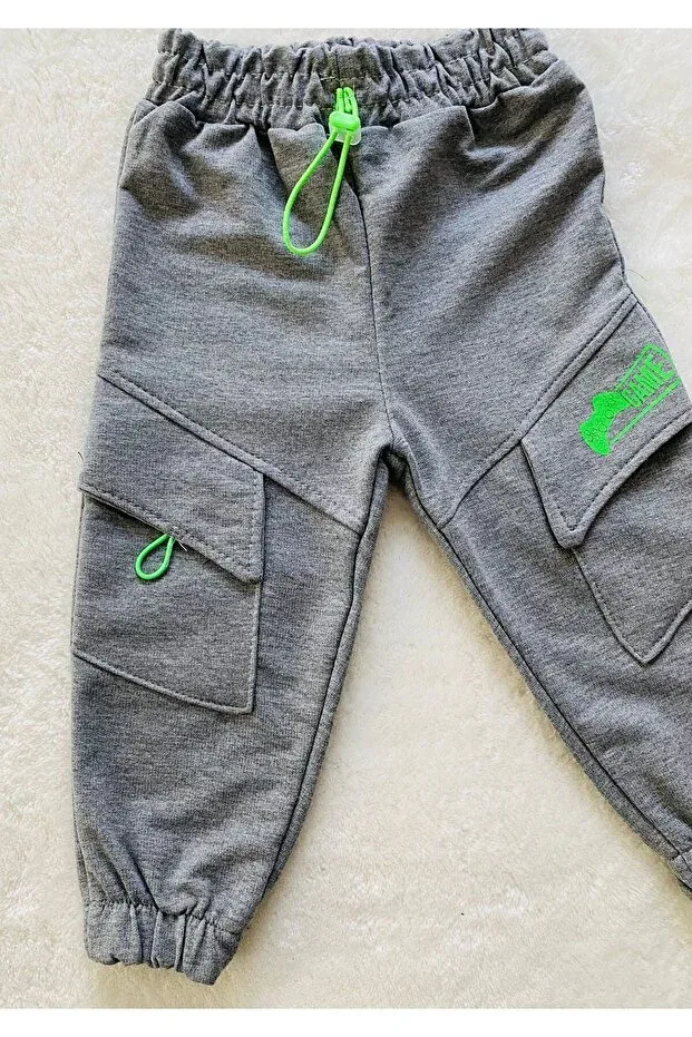 Детские спортивные штаны для девочек с принтом Bediş Baby Clothes, Gray — фото 2