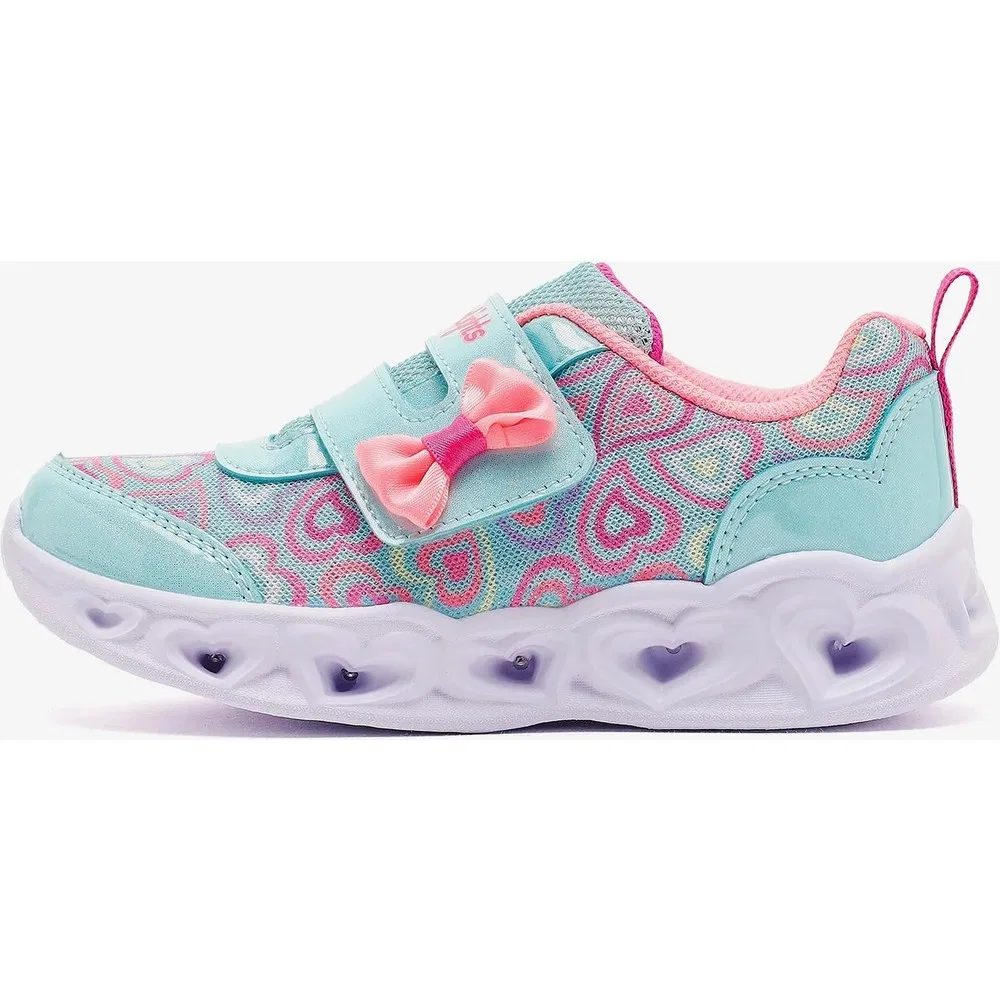 Детские кроссовки для девочек со светящейся подошвой Heart Lights Boogie Land Skechers