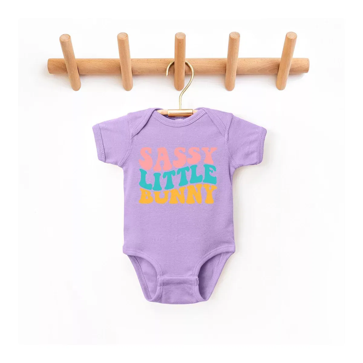 Детский боди с коротким рукавом Sassy Little Bunny The Juniper Shop, Lavender