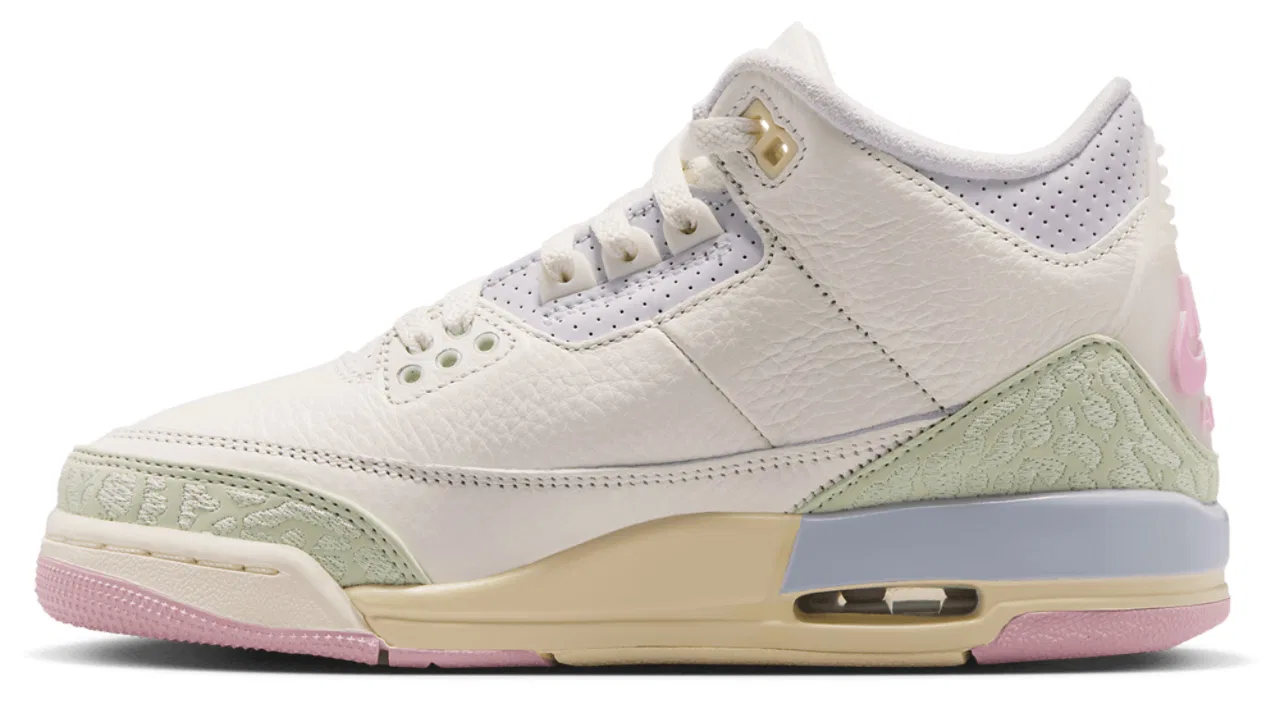 Кроссовки для мальчиков Retro 3 Jordan, цвет White/Green/Pink — фото 2