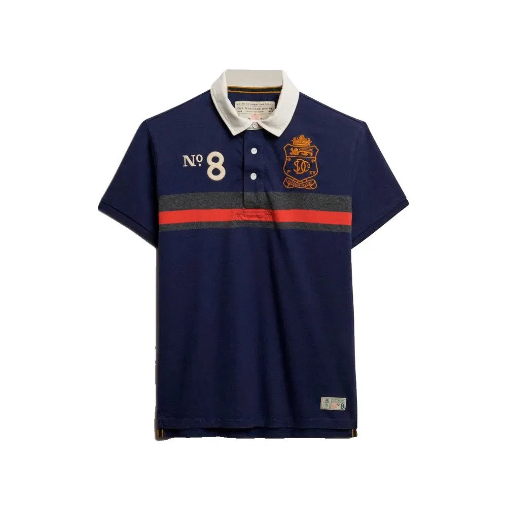 Поло с коротким рукавом Double Emblem Superdry, синий