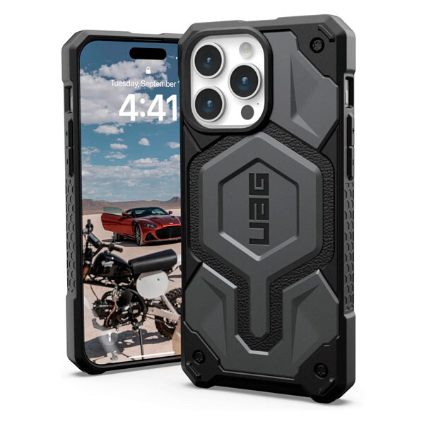 

Чехол UAG Monarch Pro для iPhone 15 Pro Max, MagSafe Charging, Silver, Серый, Чехол UAG Monarch Pro для iPhone 15 Pro Max, MagSafe Charging, Silver