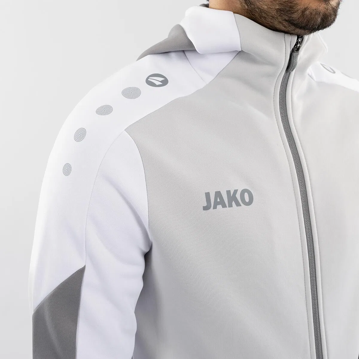 Детское худи из микрофибры Dynamic Jako, Grau Weiss Grau — фото 4
