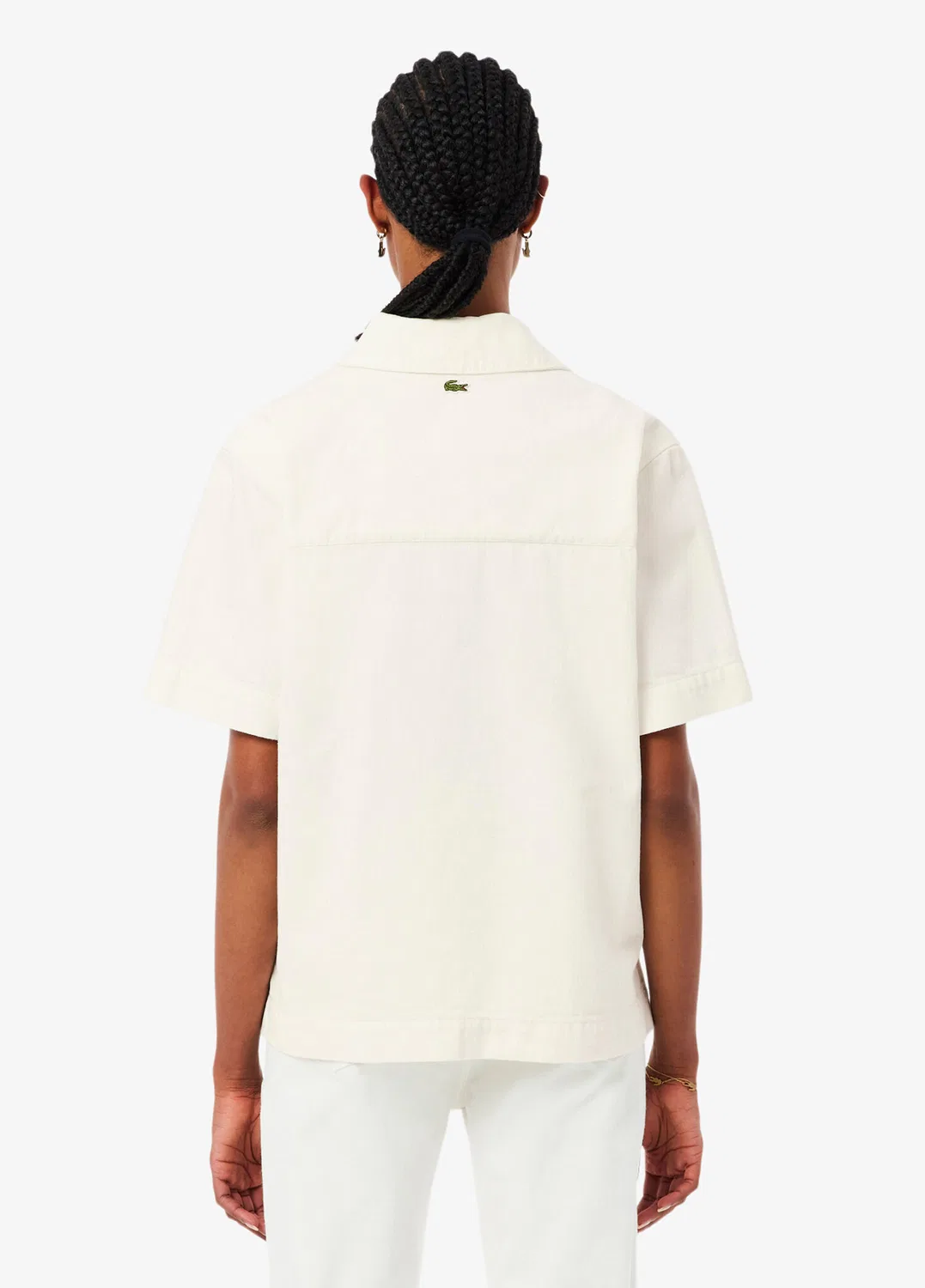Поло Lacoste Oversize Fit Denim, белое — фото 4