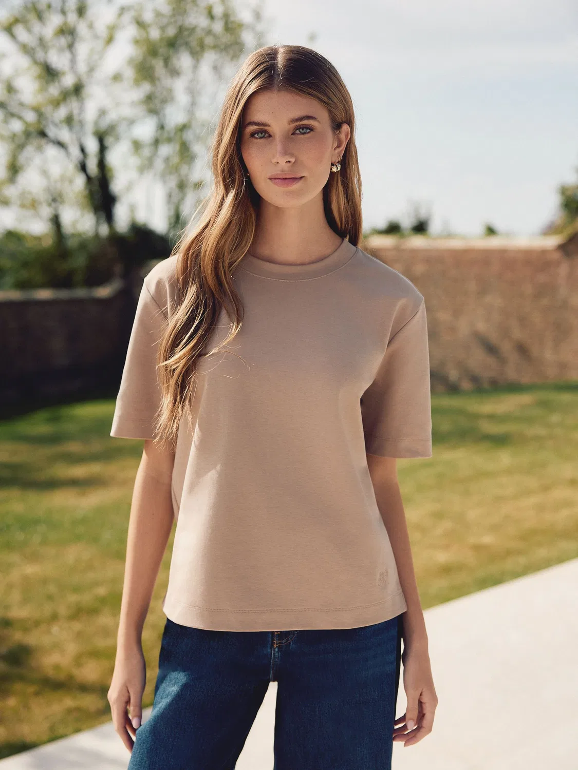Next Футболка Mocha N. Premium Luxe Supima с круглым вырезом — фото 2
