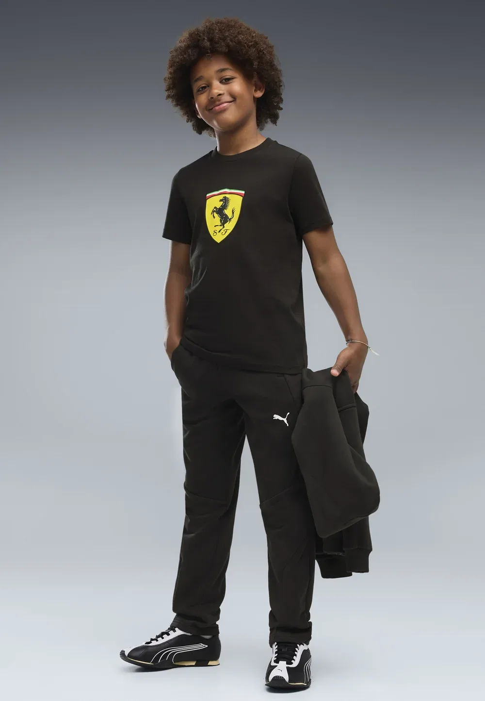 Футболка унисекс с цветным щитом Scuderia Ferrari - футболка с принтом Puma, Black — фото 3